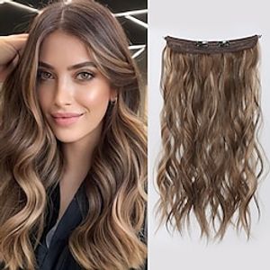 Wavy Bouncy Curl Synthetic Hair 22 inch Hair Extension Clip In / On Fishing Line Hair 1 Pack Smooth All miniinthebox