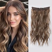 Wavy Bouncy Curl Synthetic Hair 22 inch Hair Extension Clip In / On Fishing Line Hair 1 Pack Smooth All miniinthebox - thumbnail