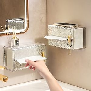 Wall-Mounted Tissue Holder Light Luxury Glacier Pattern Household Kitchen Napkin Box, Light Luxury Style Facial Cloth Storage Solution Lightinthebox