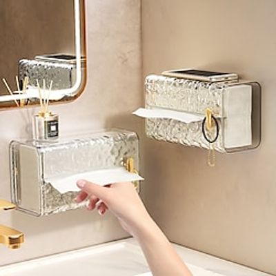 Wall-Mounted Tissue Holder Light Luxury Glacier Pattern Household Kitchen Napkin Box, Light Luxury Style Facial Cloth Storage Solution Lightinthebox