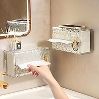 Wall-Mounted Tissue Holder Light Luxury Glacier Pattern Household Kitchen Napkin Box, Light Luxury Style Facial Cloth Storage Solution Lightinthebox