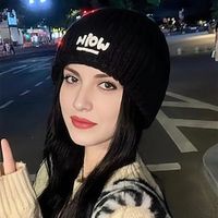 Simple Letter Beanie Solid Color Knit Hats Lightweight Warm Skull Cap Cuffed Beanies For Women Girls Autumn  Winter Lightinthebox - thumbnail