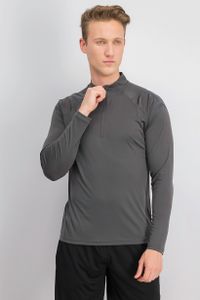 Mens Regular Fit 1/2 Zip Top  Dark Grey