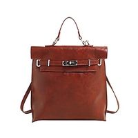 Women's Backpack Mini Backpack Traveling Solid Color PU Leather Large Capacity Waterproof Buckle Black Brown Khaki Lightinthebox - thumbnail