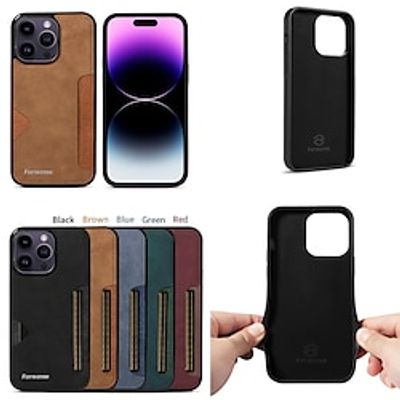 Phone Case For iPhone 15 Pro Max iPhone 14 13 12 11 Pro Max Mini SE X XR XS Max 8 7 Plus Back Cover Card Slot Shockproof Solid Color TPU PU Leather miniinthebox