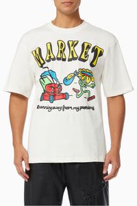 Smiley Market Running Away T-Shirt in Cotton