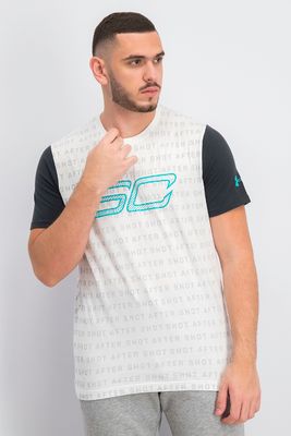 Mens UA SC30 Reppin Shersey T-Shirt White Combo Mens UA SC30 Reppin Shersey T-Shirt White Combo