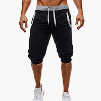 Men's Athleisure Sweatpants Shorts Pants Patchwork Calf-Length Black Light gray Dark Gray Lightinthebox - thumbnail