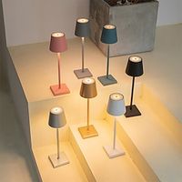 15inch Table Lamp Aluminum Touch Comtrol Stepless Dimming Table Lamp Bedroom Living Room Type-C Rechargeable Battery Atmosphere Table Lamp Lightinthebox