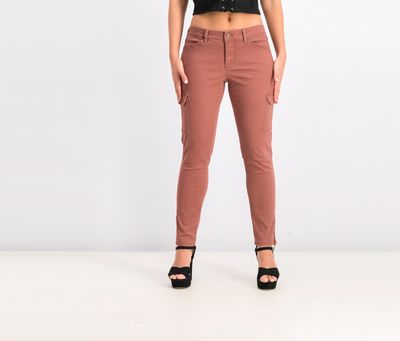 Womens Cargo Ankle Zip Skinny Pants Brown Womens Cargo Ankle Zip Skinny Pants Brown