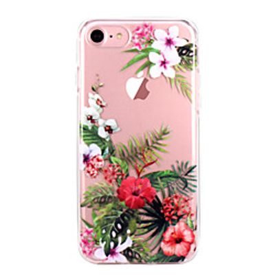 Phone Case For Apple Back Cover iPhone X iPhone 8 Plus iPhone 8 iPhone 7 Plus iPhone 7 iPhone 6s Plus iPhone 6s iPhone 6 Plus iPhone 6 iPhone SE / 5s Ultra-thin Transparent Pattern Flower / Floral miniinthebox
