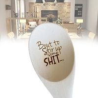 2023 Christmas Gift Funny Spoons, Bout to Stir Up Some Shit Engraved, Funny Wooden Spoon, Funny Housewarming Gift Basket Ideas Prank Holiday Gift miniinthebox