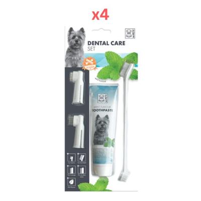 M-Pets Dental Care Set Mint Flavor Toothpaste Kit (Pack of 4) M-Pets Dental Care Set Mint Flavor Toothpaste Kit (Pack of 4)