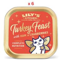 Lily's Kitchen Cat Christmas Turkey And Ham Feast 85G Pack Of 6