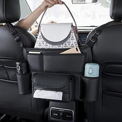 Car Storage Pocket Between Seats with Cup Holder,Car Purse Holder,Car Tissue Holder, Leather Large Bag Purse Holder for Car Front Seat, Multipurpose Car Pocket Handbag Storage Organizer Lightinthebox