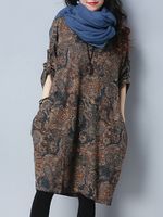 Folk Style Printed Women Dresses