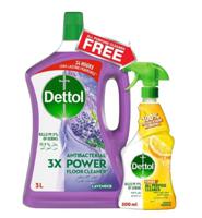 Dettol Lavender Antibacterial Power Floor Cleaner 3L, With All Purpose Cleaner 500Ml Free