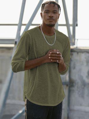 KOYYE Men Casual Soft Long Sleeve Plain T-Shirt KOYYE Men Casual Soft Long Sleeve Plain T-Shirt