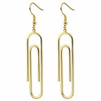 paper clip earrings for women girls fashion gold plated stainless steel geometric elegant pin hypoallergenic hoop earrings jewelry (gold) Lightinthebox - thumbnail