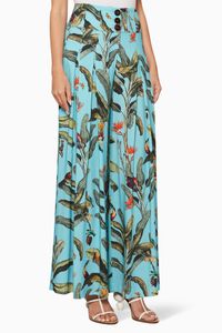 Tropical-Print Wide-Leg Pants Tropical-Print Wide-Leg Pants