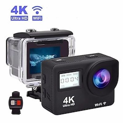 4K Ultra HD Action Camera Double LCD WiFi 16MP 170D 30M Go Waterproof Pro Sport DV Helmet Video Camera With Remote Control Lightinthebox