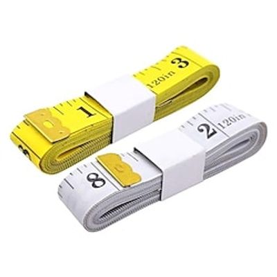 2Pcs Tape Measure Measuring Tape for Body 120-Inch Double Scale Sewing Flexible Ruler for Weight Loss Body Measurement Tailor Craft Vinyl Body Measurement Tape(White Yellow) miniinthebox