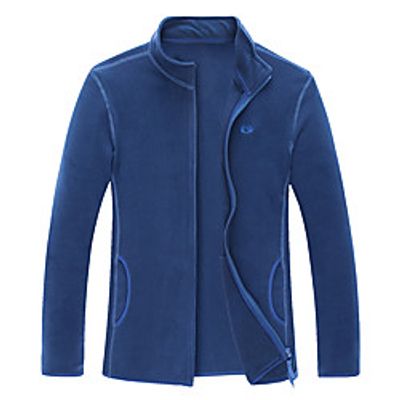 Men's Hoodie Jacket Hiking Windbreaker Hiking Fleece Jacket Winter Outdoor Thermal Warm Windproof Fleece Lining Quick Dry Outerwear Trench Coat Top Skiing Ski  Snowboard Fishing Blue Grey Black Red Lightinthebox