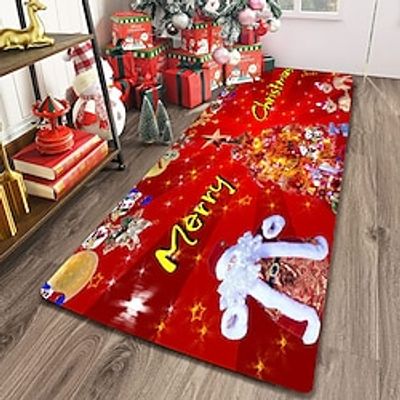 Christmas Xmas Area Rug Non Slip Floor Mat Bedside Livingroom Bedroom Indoor Outdoor miniinthebox