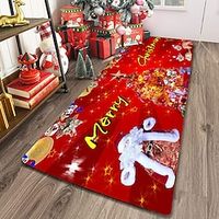Christmas Xmas Area Rug Non Slip Floor Mat Bedside Livingroom Bedroom Indoor Outdoor miniinthebox - thumbnail