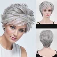 Synthetic Wig Curly With Bangs Machine Made Wig Short White Synthetic Hair Women's Soft Fashion Easy to Carry Brown miniinthebox