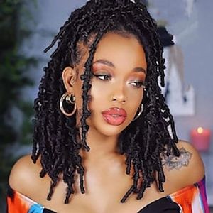 Butterfly Locs Hair Goddess Pre Looped Short Bob Locs Distressed Locs Crochet Hair Faux Locs Hair Extensions 14inch synthetic Hair Braiding Hair 1 pc 7 PCS Lightinthebox