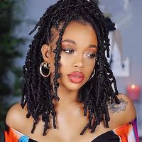 Butterfly Locs Hair Goddess Pre Looped Short Bob Locs Distressed Locs Crochet Hair Faux Locs Hair Extensions 14inch synthetic Hair Braiding Hair 1 pc 7 PCS Lightinthebox - thumbnail