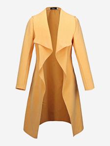 Solid Lapel Trench Coat Belt Blends Coat