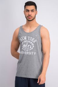 Mens Sleeveless Graphic Tank Top  Grey