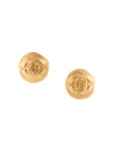 Chanel Pre-Owned 1995 CC button earrings - GOLD