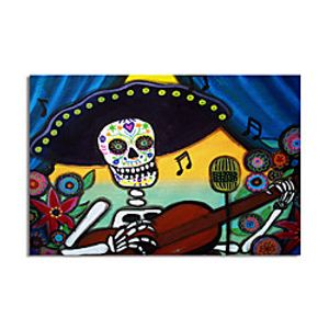 Halloween Oil Painting Handmade Hand Painted Wall Art Asbtract Human Skeleton Home Decoration Decor Stretched Frame Ready to Hang Lightinthebox