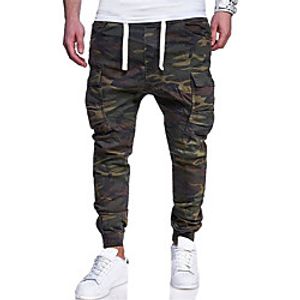 Men's Cargo Daily Pants Tactical Cargo Pants Camouflage Full Length Black Army Green / Drawstring miniinthebox