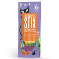 Schesir Stix Treat Variety Pack - Mixed Flavors, Chicken, Duck & Salmon 6X15G