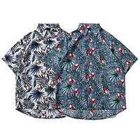 Men's Shirt Other Prints Graphic Button-Down Print Short Sleeve Casual Tops 100% Cotton Basic Hawaiian Distressed White Navy Blue miniinthebox - thumbnail
