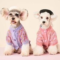 Dog Cat Sweater Solid Colored Cat Fashion Cute Outdoor Casual Daily Winter Dog Clothes Puppy Clothes Dog Outfits Soft Purple Pink Costume for Girl and Boy Dog Polyester XS S M L XL XXL miniinthebox - thumbnail