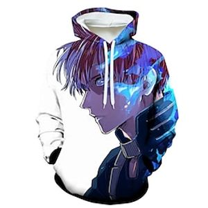 Inspired by My Hero Academia Todoroki Shoto Hoodie Cartoon Manga Anime Front Pocket Graphic Hoodie For Men's Women's Unisex Adults' 3D Print 100% Polyester Casual Daily miniinthebox