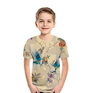 Kids Boys' T shirt Tee Short Sleeve 3D Print Bird Animal Khaki Children Tops Summer Active Daily Wear Regular Fit 3-12 Years Lightinthebox