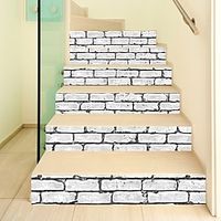 6pcs Removable Self-Adhesive Vinyl Stair Stickers Stair Stickers Peel And Stick Renovation Stair Decals 39.37 X 7.08 Inches miniinthebox - thumbnail