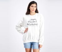 Womens Graphic Print Sweater  White - thumbnail