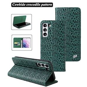 Phone Case For Samsung Galaxy Wallet Case S23 S22 S21 S20 Plus Ultra Flip Wallet Leather Solid Colored Genuine Leather TPU miniinthebox
