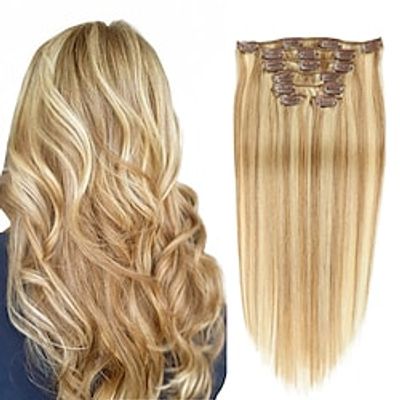 Clip In / On Hair Extensions Remy Human Hair 7 Pcs Pack Straight Hair Extensions miniinthebox Clip In / On Hair Extensions Remy Human Hair 7 Pcs Pack Straight Hair Extensions miniinthebox