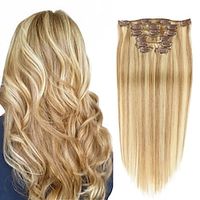 Clip In / On Hair Extensions Remy Human Hair 7 Pcs Pack Straight Hair Extensions miniinthebox - thumbnail