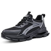 Men's Sneakers Steel Toe Shoes Work Sneakers Safety Shoes Casual Outdoor Office  Career Tissage Volant Breathable Comfortable Lace-up Black Spring Fall Lightinthebox - thumbnail