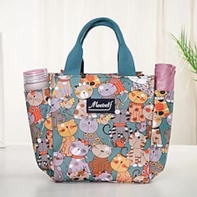 Cartoon Pattern Satchel Insulated Lunch Box, Nylon Lightweight Portable Lunch Storage Bag, School Office Picnic Lunch Handbag Lightinthebox
