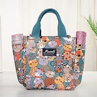 Cartoon Pattern Satchel Insulated Lunch Box, Nylon Lightweight Portable Lunch Storage Bag, School Office Picnic Lunch Handbag Lightinthebox - thumbnail